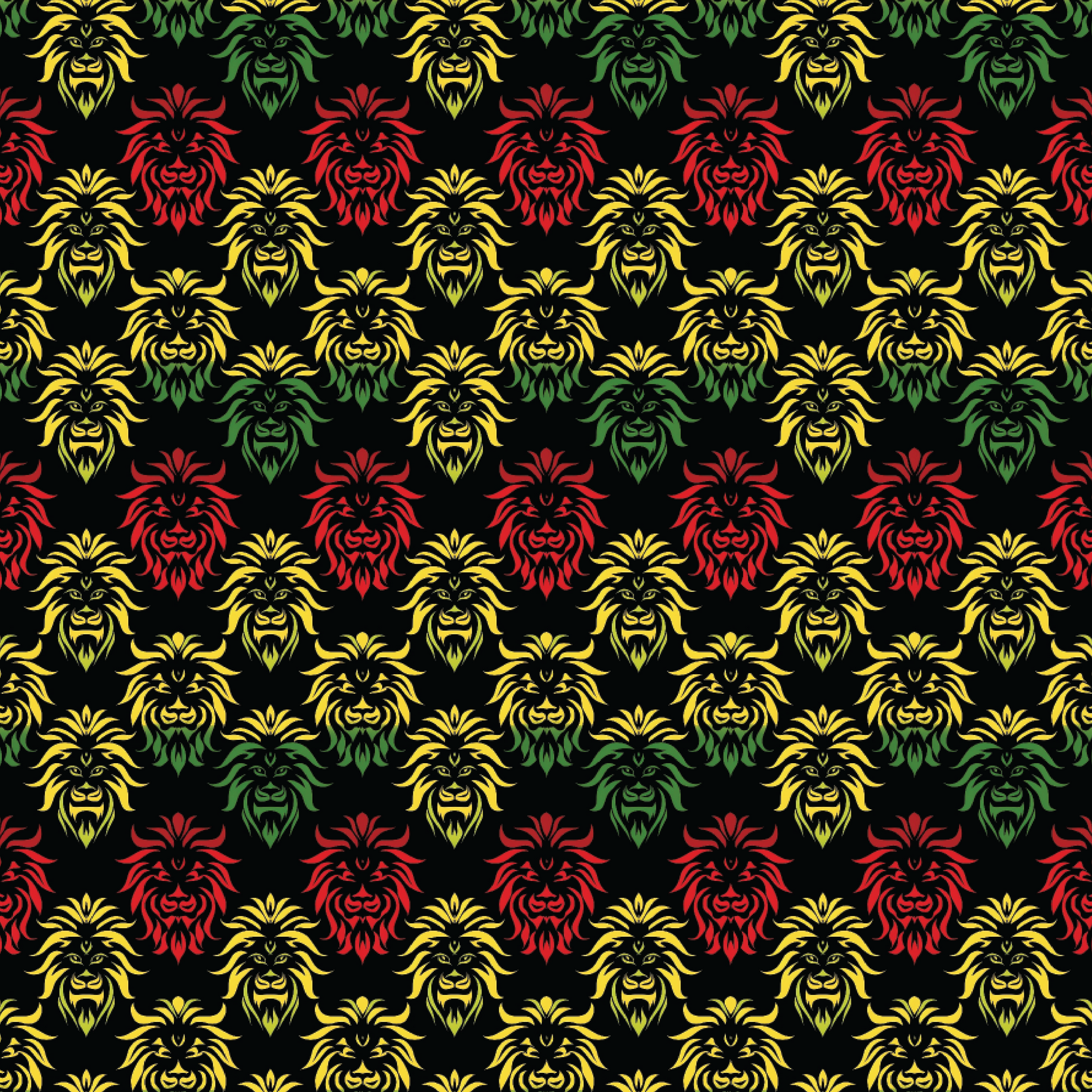 P1465 | Red Green Gold Ombre Lions Pattern Acrylic Sheets