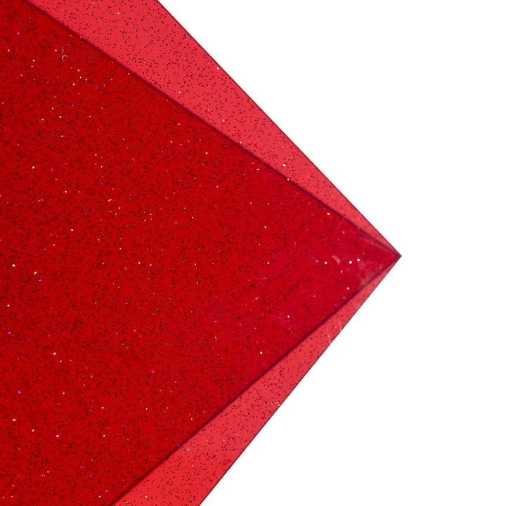 1/8" Cherry Red Holographic Glitter Jellies Cast Acrylic Sheets