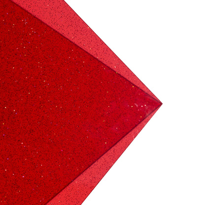 Cherry Red Holographic Glitter Jellies Cast Acrylic Sheets - Cast Glitter Acrylic Sheets