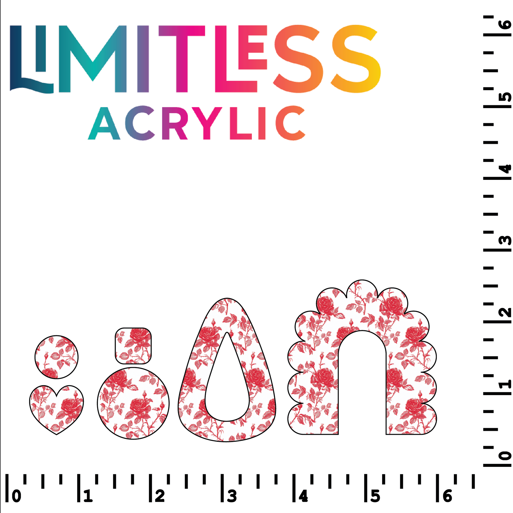 P1467 | Red Rose Pattern Acrylic Sheets