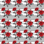P1466 | Red Rose on Black Stripes Pattern Acrylic Sheets