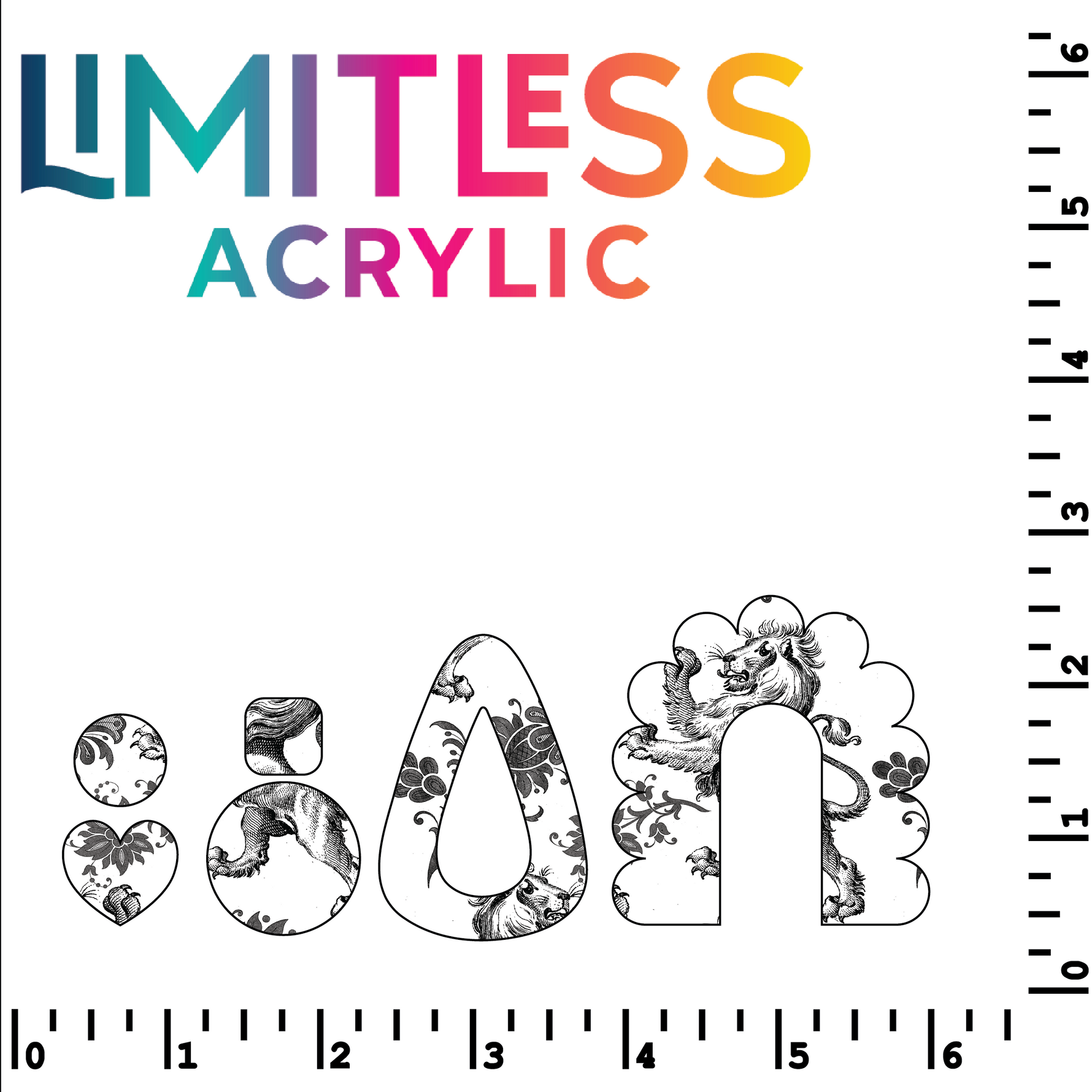 P1469 | Regal Fighting Lions Pattern Acrylic Sheets