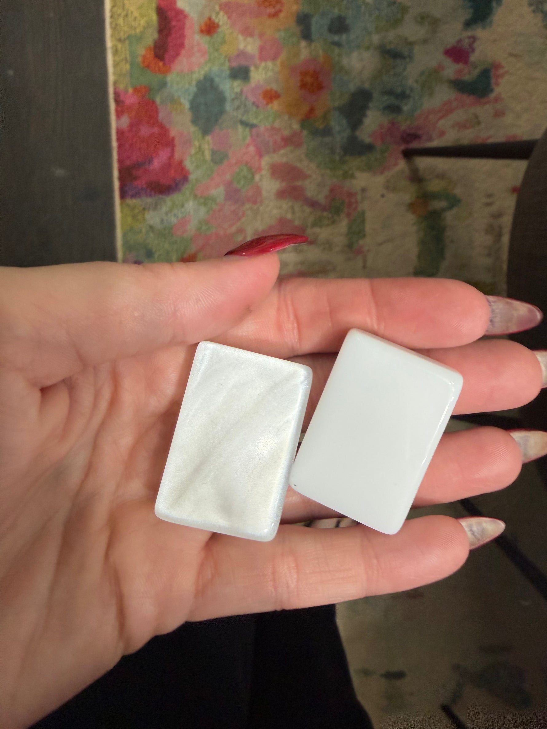 White Pearl & White Acrylic Mahjong Tile Blanks