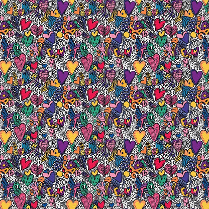 Abstract Colorful Hearts Pattern Acrylic Sheets - CMB Pattern Acrylic