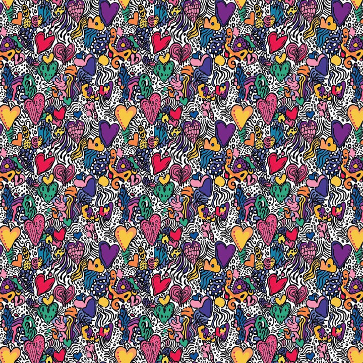 Abstract Colorful Hearts Pattern Acrylic Sheets - CMB Pattern Acrylic