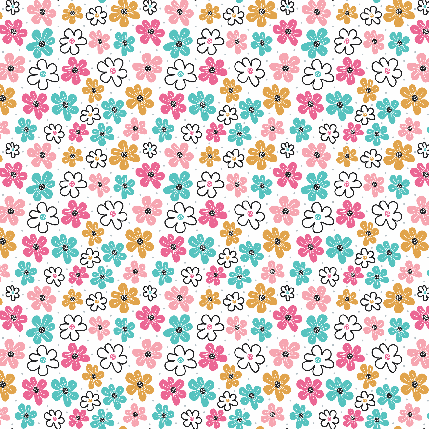 Abstract Doodle Daisies Pattern Acrylic Sheets - CMB Pattern Acrylic