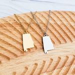 Alabama Pendant Necklace (Silver or Gold), 1 Total, Metal Blank 162 - 