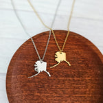 Alaska Pendant Necklace (Silver or Gold), 1 Total, Metal Blank 207 - 