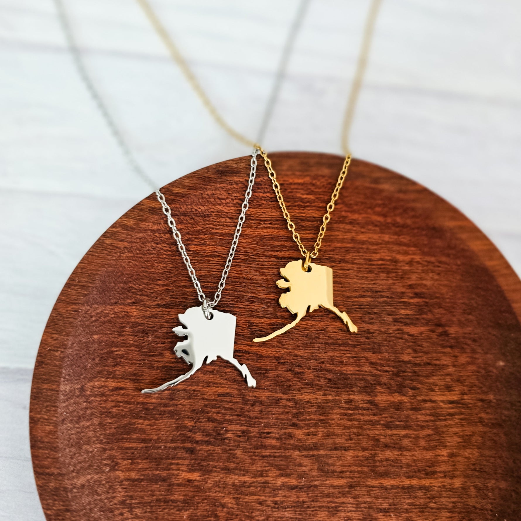 Alaska Pendant Necklace (Silver or Gold), 1 Total, Metal Blank 207 - 