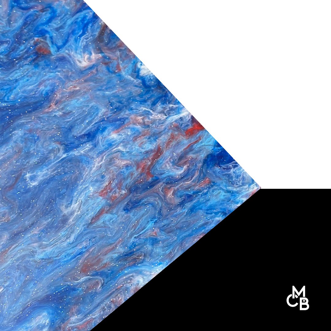 Americana Tie Dye Marbled Glitter Cast Acrylic | Marbled Acrylic Sheet | CMB Acrylic