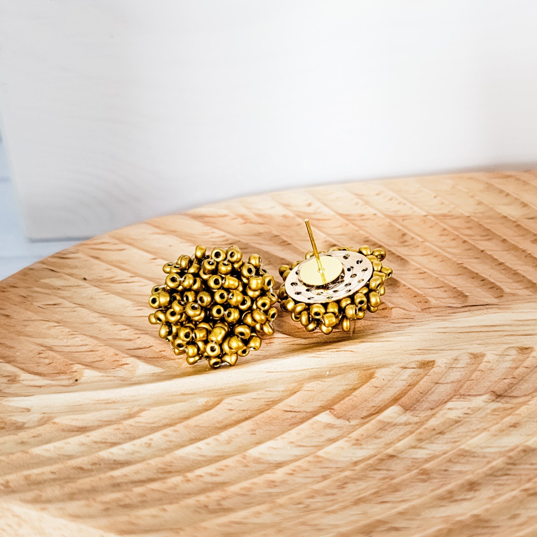 Antique Gold 15mm Small Seed Bead Topper, 1 Pair, Seed Bead 2 - 