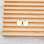 Apple Charms with Attached Jump Rings (Silver or Gold), 5 Total, Metal Blank 127 - 