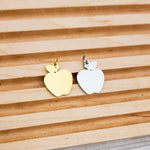 Apple Charms with Attached Jump Rings (Silver or Gold), 5 Total, Metal Blank 127 - 