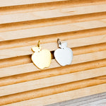 Apple Charms with Attached Jump Rings (Silver or Gold), 5 Total, Metal Blank 127 - 