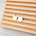 Apple Charms with Attached Jump Rings (Silver or Gold), 5 Total, Metal Blank 127 - 