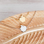 Apple Necklace (Silver or Gold), 1 Total, Metal Blank 105 - 