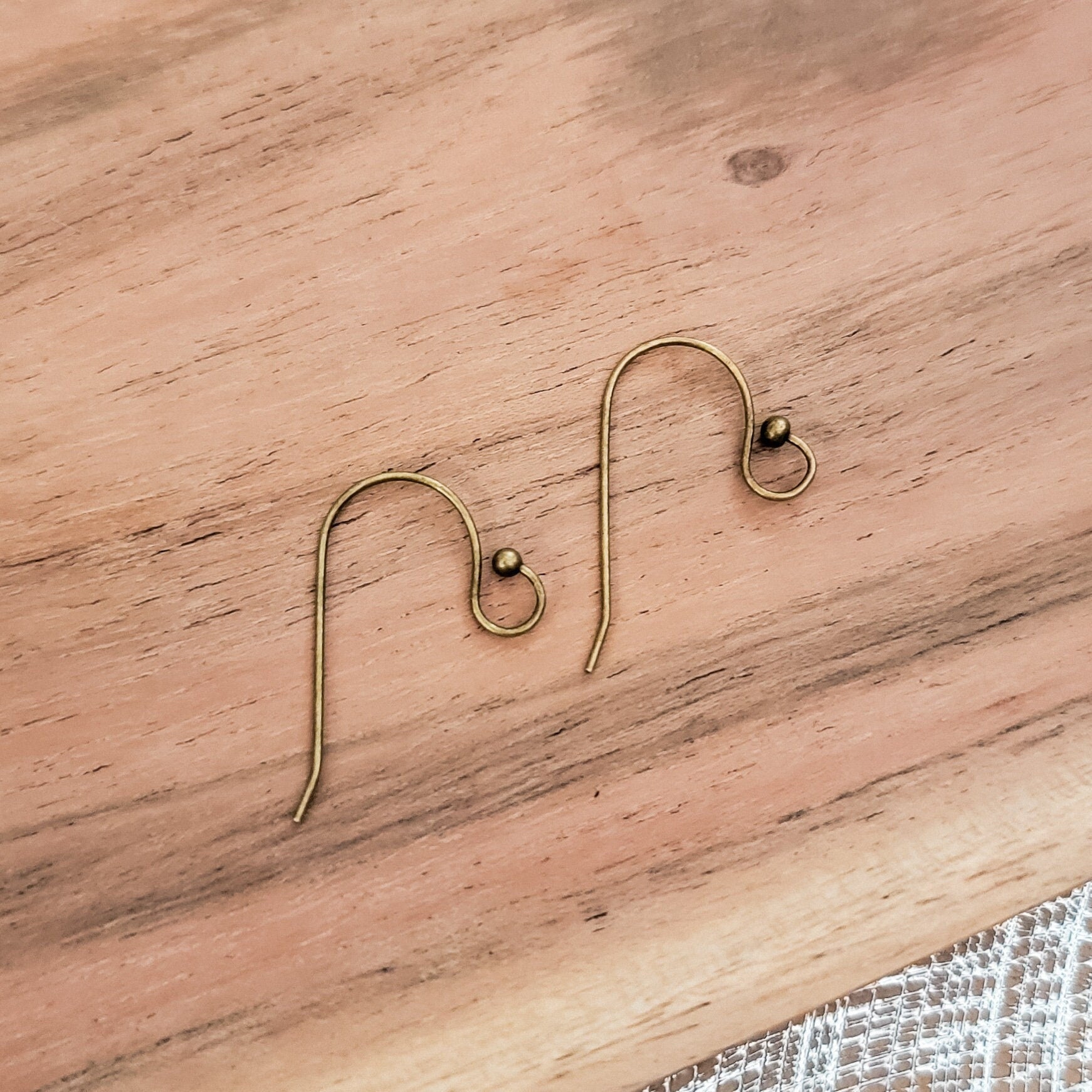 Ball Style Large Loop Antique Bronze Ear Wires Stainless Steel, 20 Pieces, Earring Hook 56 - 
