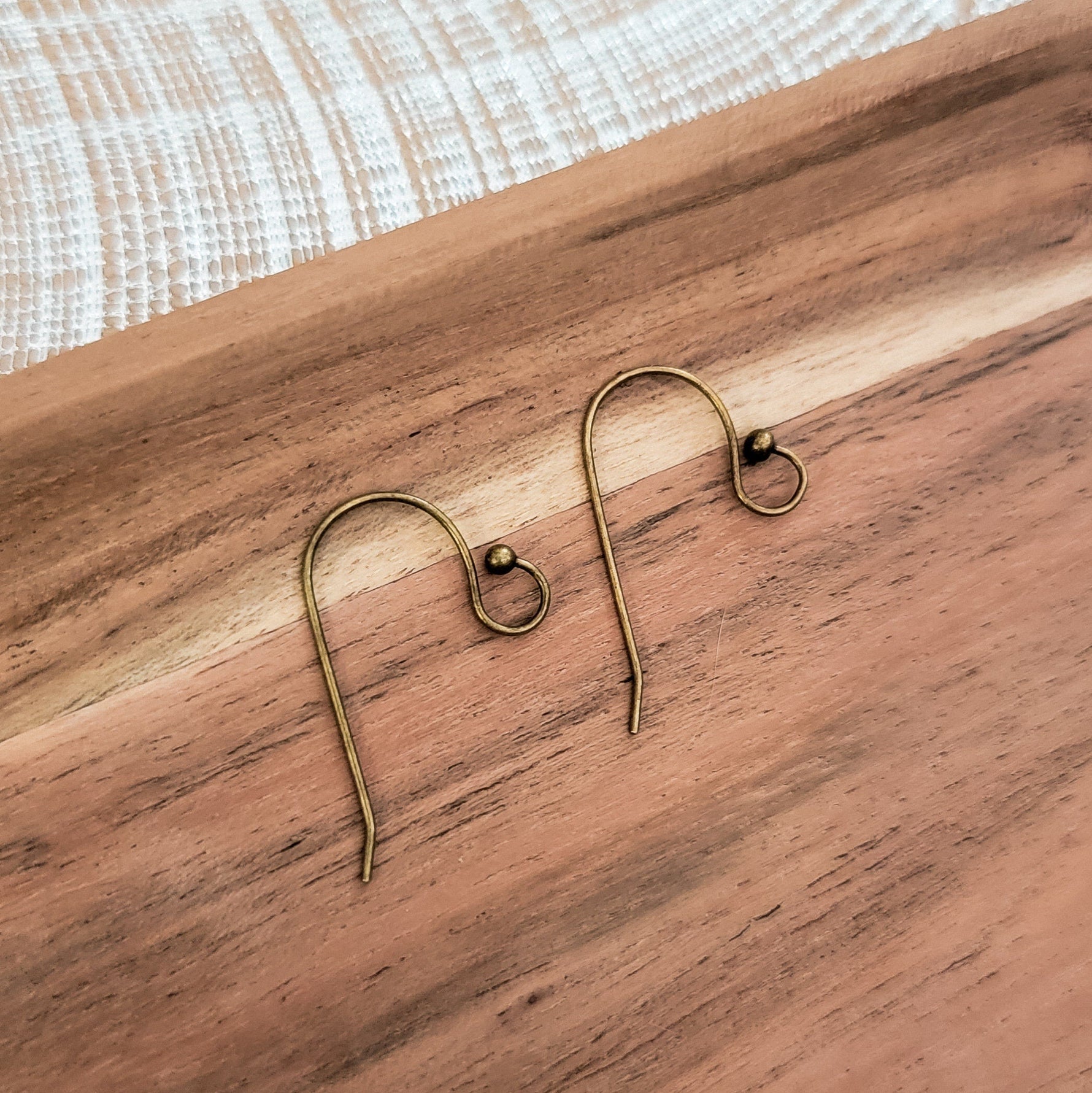 Ball Style Large Loop Antique Bronze Ear Wires Stainless Steel, 20 Pieces, Earring Hook 56 - 