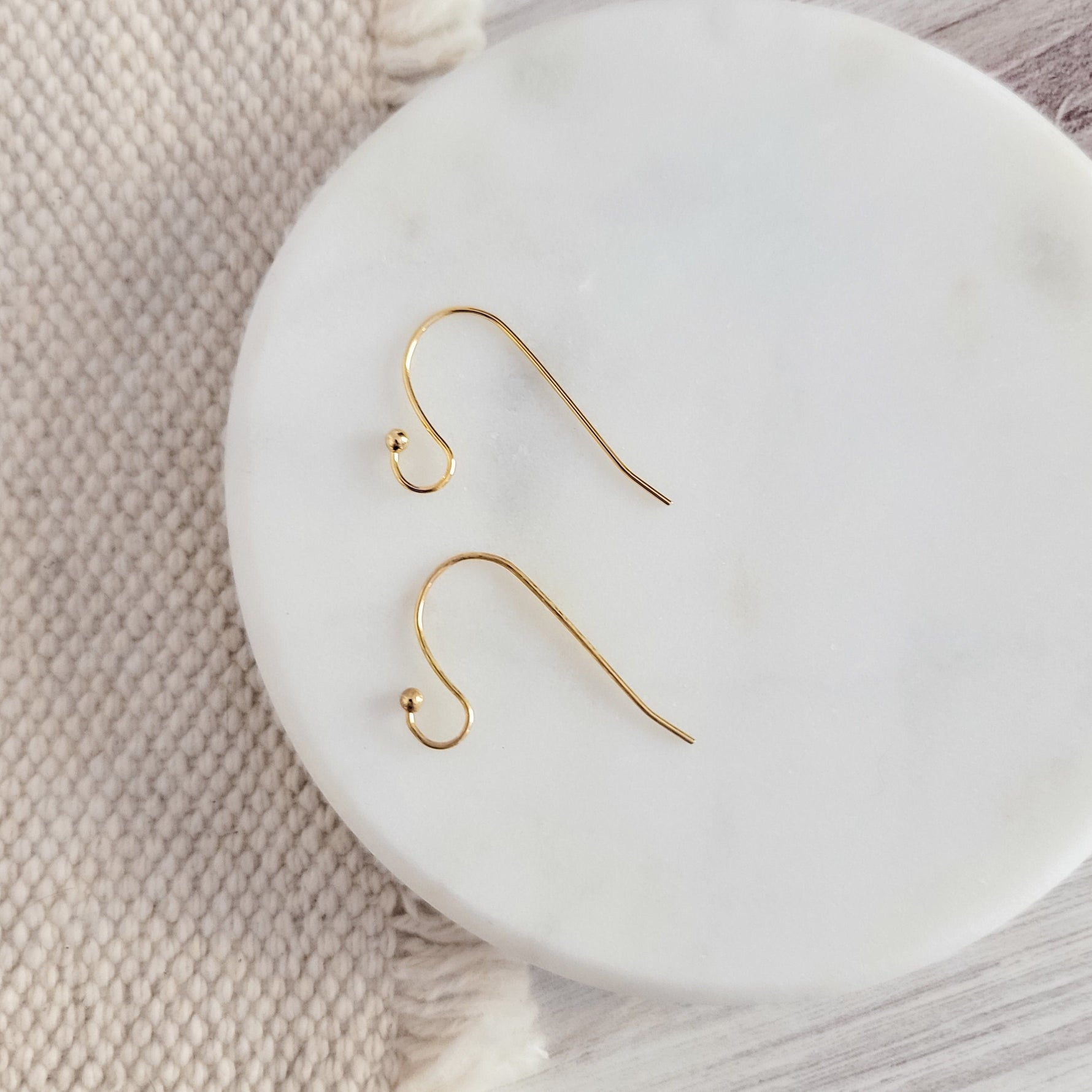 Ball Style Large Loop Gold Ear Wires Stainless Steel, 20 Pieces, Earring Hook 51 - 