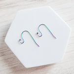 Ball Style Large Loop Rainbow Ear Wires Stainless Steel, 20 Pieces, Earring Hook 55 - 