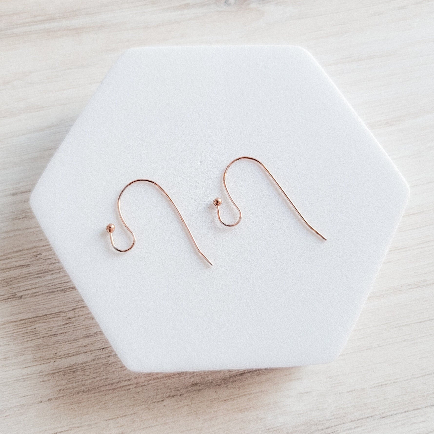 Ball Style Large Loop Soft Rose Gold Ear Wires Stainless Steel, 20 Pieces, Earring Hook 53 - 