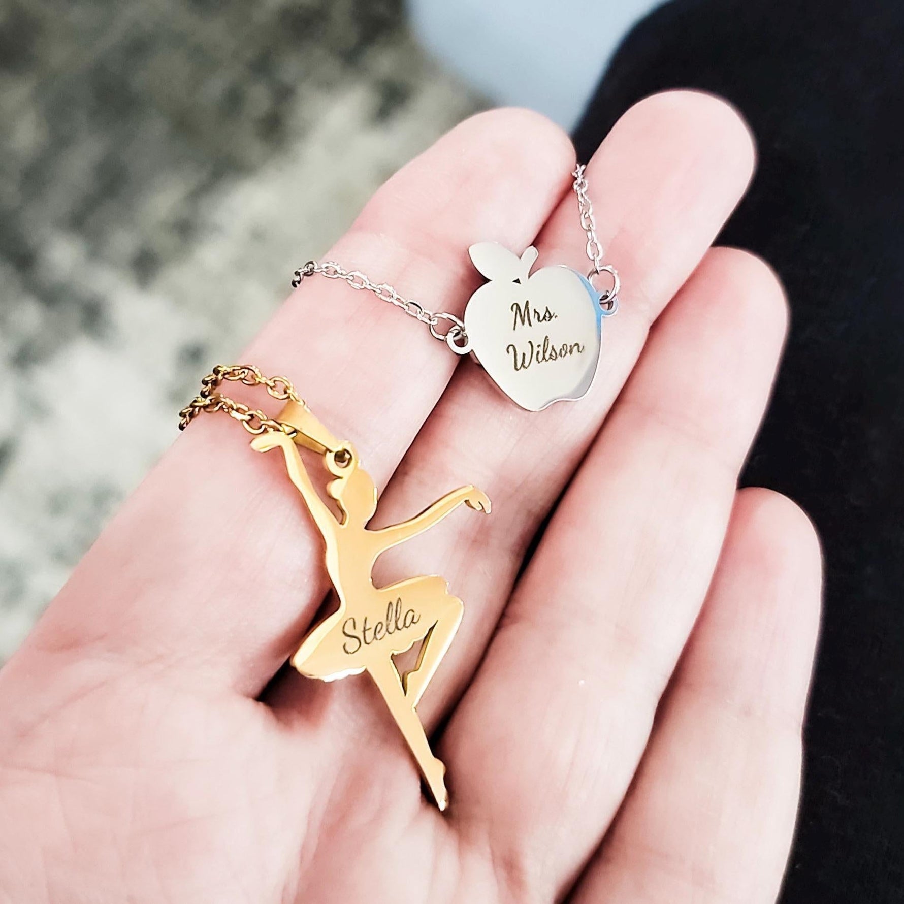 Ballerina Necklace (Silver or Gold), 1 Total, Metal Blank 104 - 