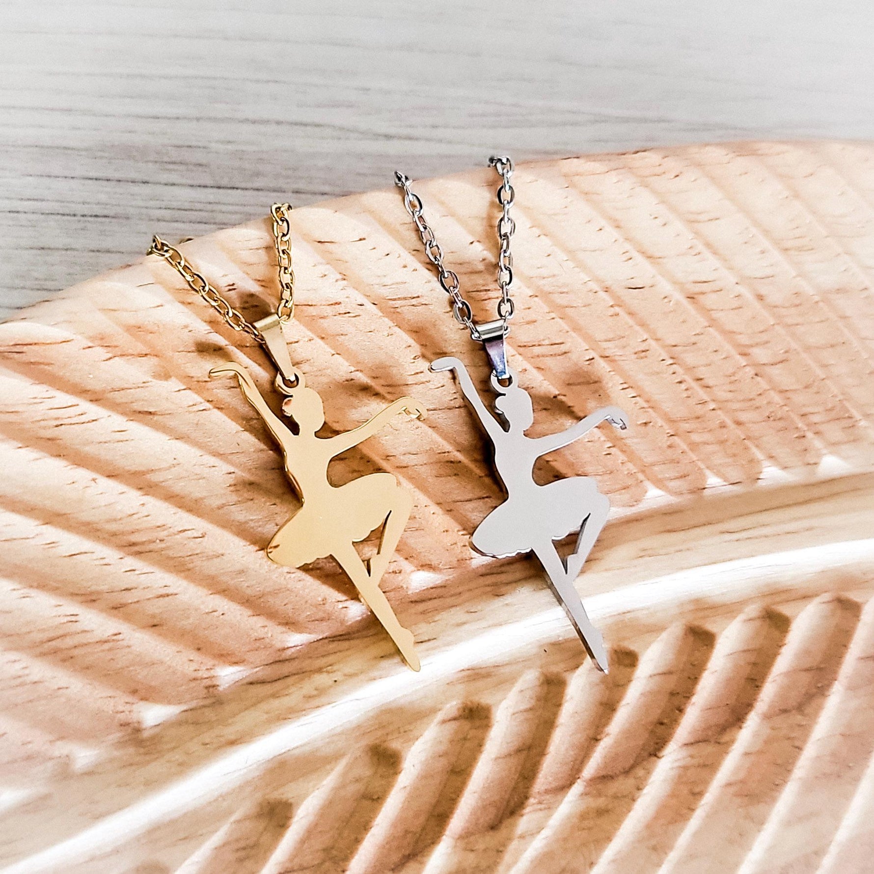 Ballerina Necklace (Silver or Gold), 1 Total, Metal Blank 104 - 