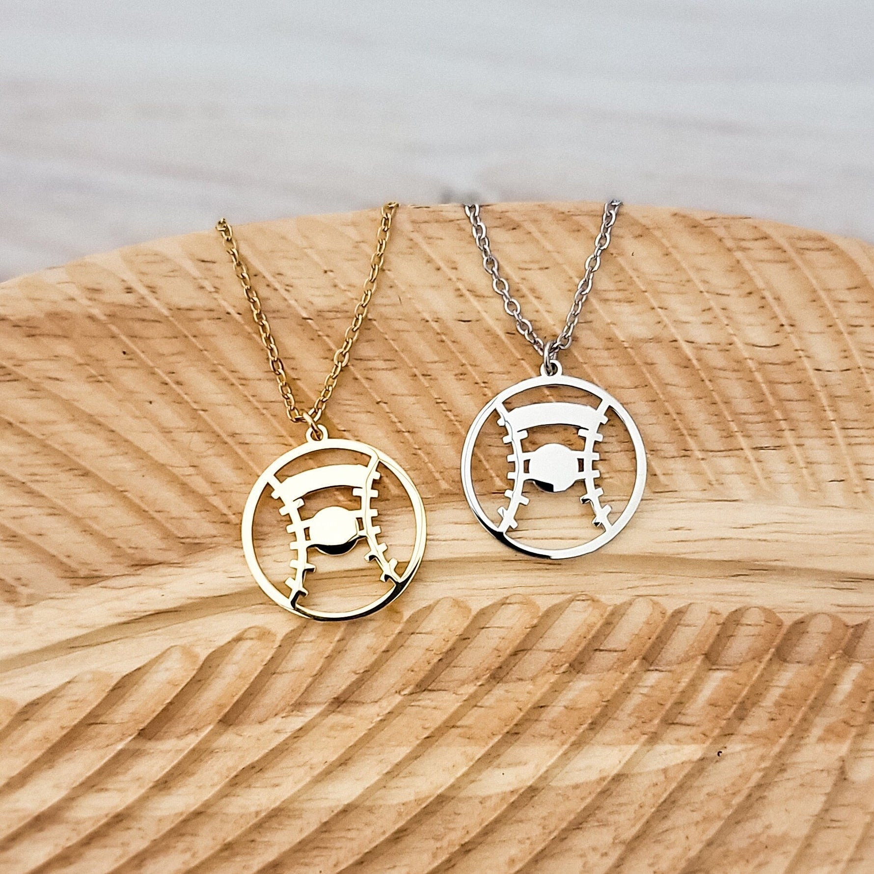 Baseball/Softball Necklace (Silver or Gold), 1 Total, Metal Blank 81 - 