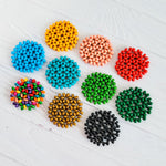 Beaded Disc Real Rattan Pendants (Choice of Color), 4 Pieces, Wood 58 - 