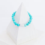 Beaded Stone Bracelet (Choose Turquoise, White Howlite, Tiger Eye, Pink Aventurine, or Rhodonite), 1 Total, Metal Blank 48 - 