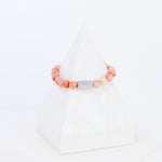 Beaded Stone Bracelet (Choose Turquoise, White Howlite, Tiger Eye, Pink Aventurine, or Rhodonite), 1 Total, Metal Blank 48 - 