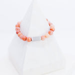 Beaded Stone Bracelet (Choose Turquoise, White Howlite, Tiger Eye, Pink Aventurine, or Rhodonite), 1 Total, Metal Blank 48 - 