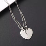 BFF Split Heart Necklace Set (Silver or Gold), 2 Total, Metal Blank 49 - 