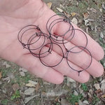 Black 15mm Round Wine Hoop Stainless Steel Ear Wires, 10 Pieces, Hoop 14 - 