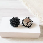 Black 15mm Small Seed Bead Topper, 1 Pair, Seed Bead 29 - 