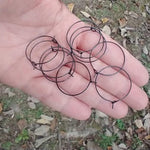 Black 25mm Round Wine Hoop Stainless Steel Ear Wires, 10 Pieces, Hoop 21 - 