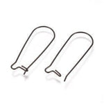 Black 33mm Kidney Ear Wires, 20 Pieces, Earring Hook 26 - 