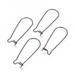 Black 33mm Kidney Ear Wires, 20 Pieces, Earring Hook 26 - 