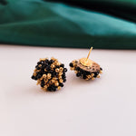 Black and Gold Mix 15mm Small Seed Bead Topper, 1 Pair, Seed Bead 82 - 