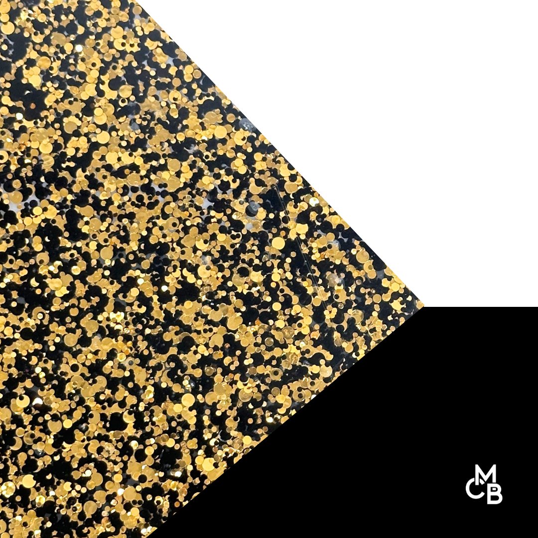 Black & Bronze Glitter Dots Cast Acrylic | Glitter Acrylic Sheet | CMB Acrylic