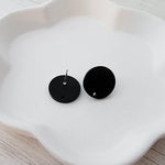 Black Circle Matte Acrylic Stud Earring Findings (16mm), 10 Pieces, Acrylic Stud 11 - 