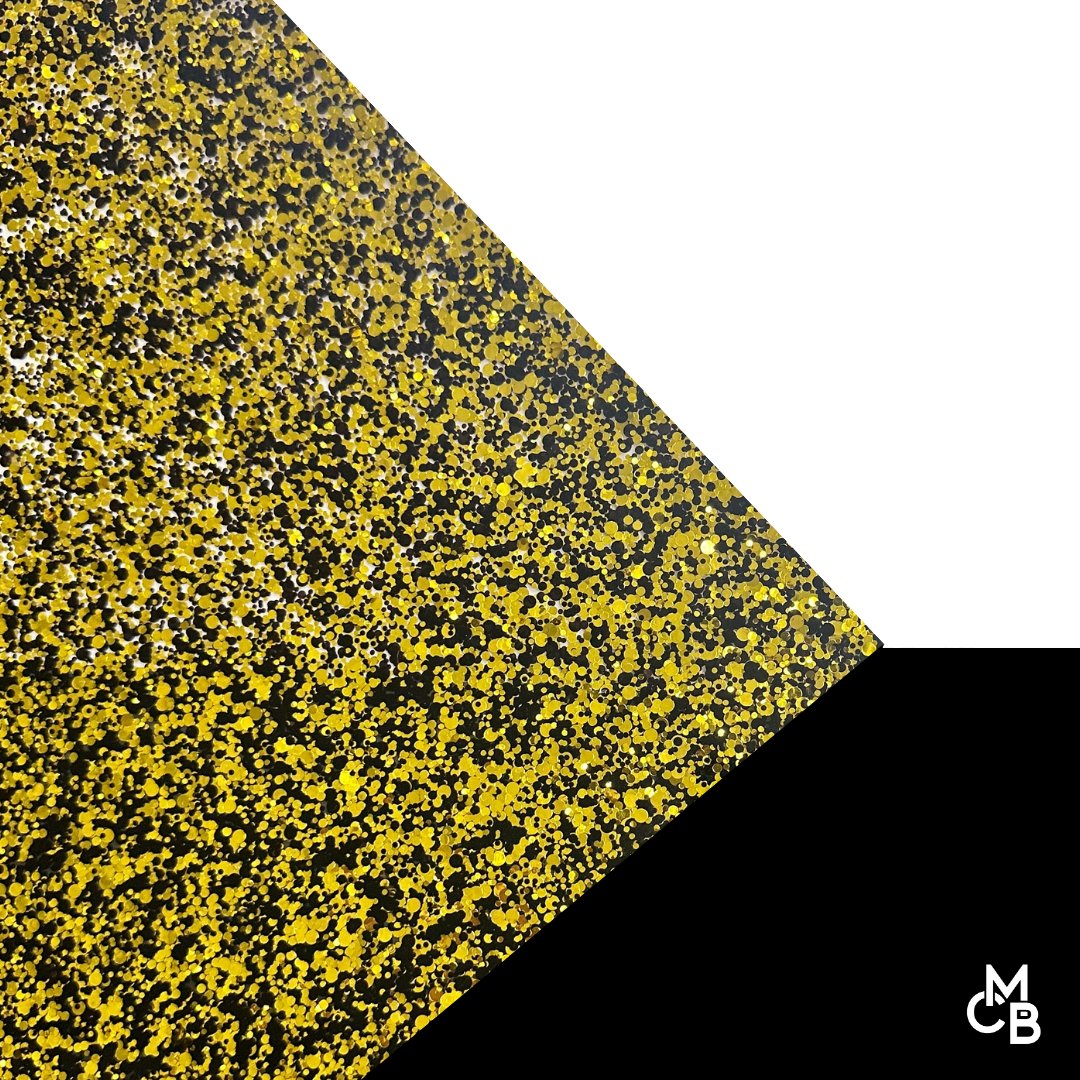 Black & Gold Glitter Dots Cast Acrylic | Glitter Acrylic Sheet | CMB Acrylic