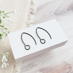 Black Large Loop V Ear Wires (5mm Surgical Stainless Steel Marquise Hooks), 20 Pieces, Earring Hook 60 - 