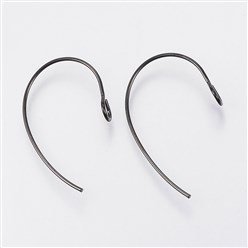 Black Modern Forward - Facing Stainless Steel Ear Wires, 20 Pieces, Earring Hook 31 - 