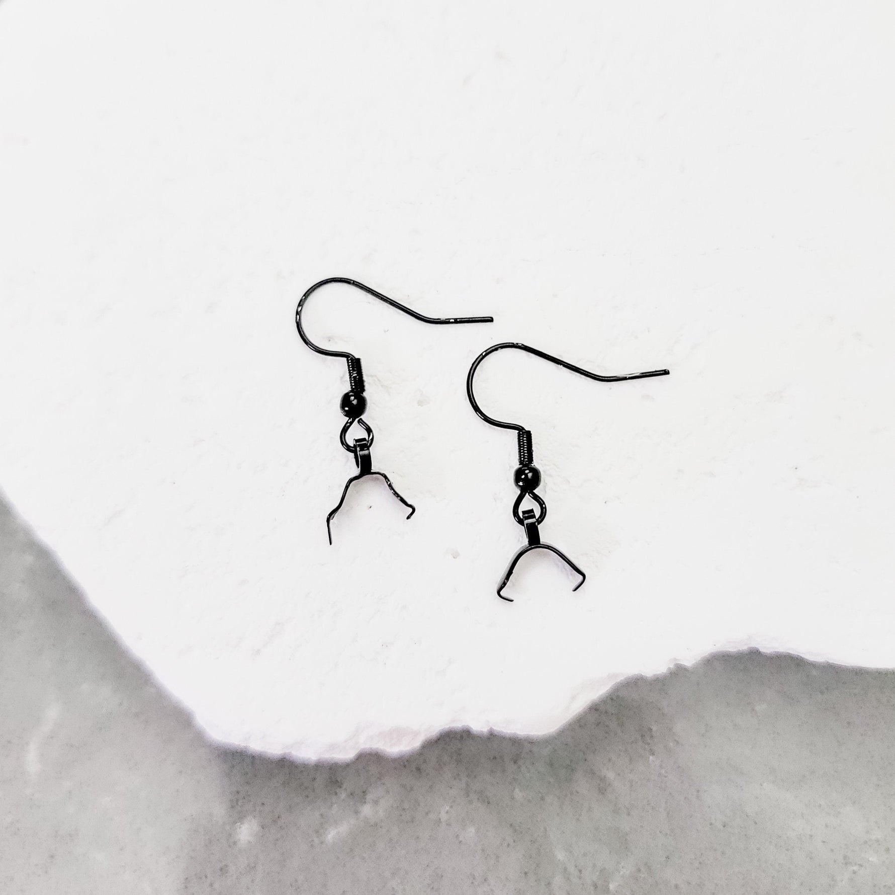 Black Pinch Bail Stainless Steel Ear Wires, 20 Pieces, Earring Hook 73 - 