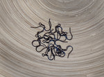 Black Stainless Ear Wires 2.5mm Hole (Hammered Flat French Style), 20 Pieces, Earring Hook 45 - 