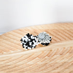 Black & White Mix 15mm Small Seed Bead Topper, 1 Pair, Seed Bead 46 - 