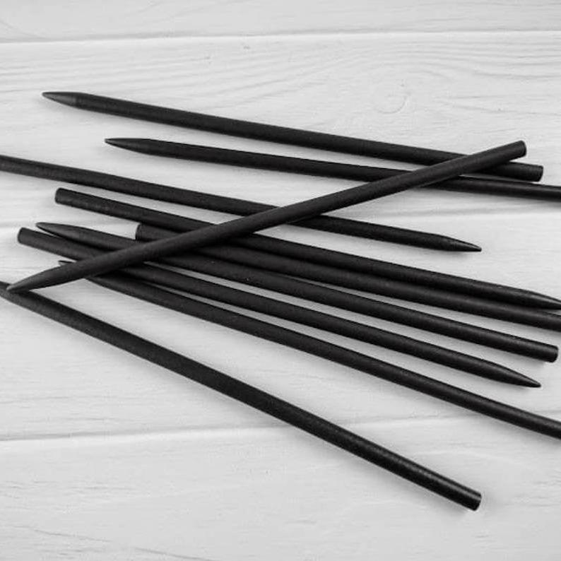 Black Wooden Hair Sticks, 5 Pieces, Wood 59 - 