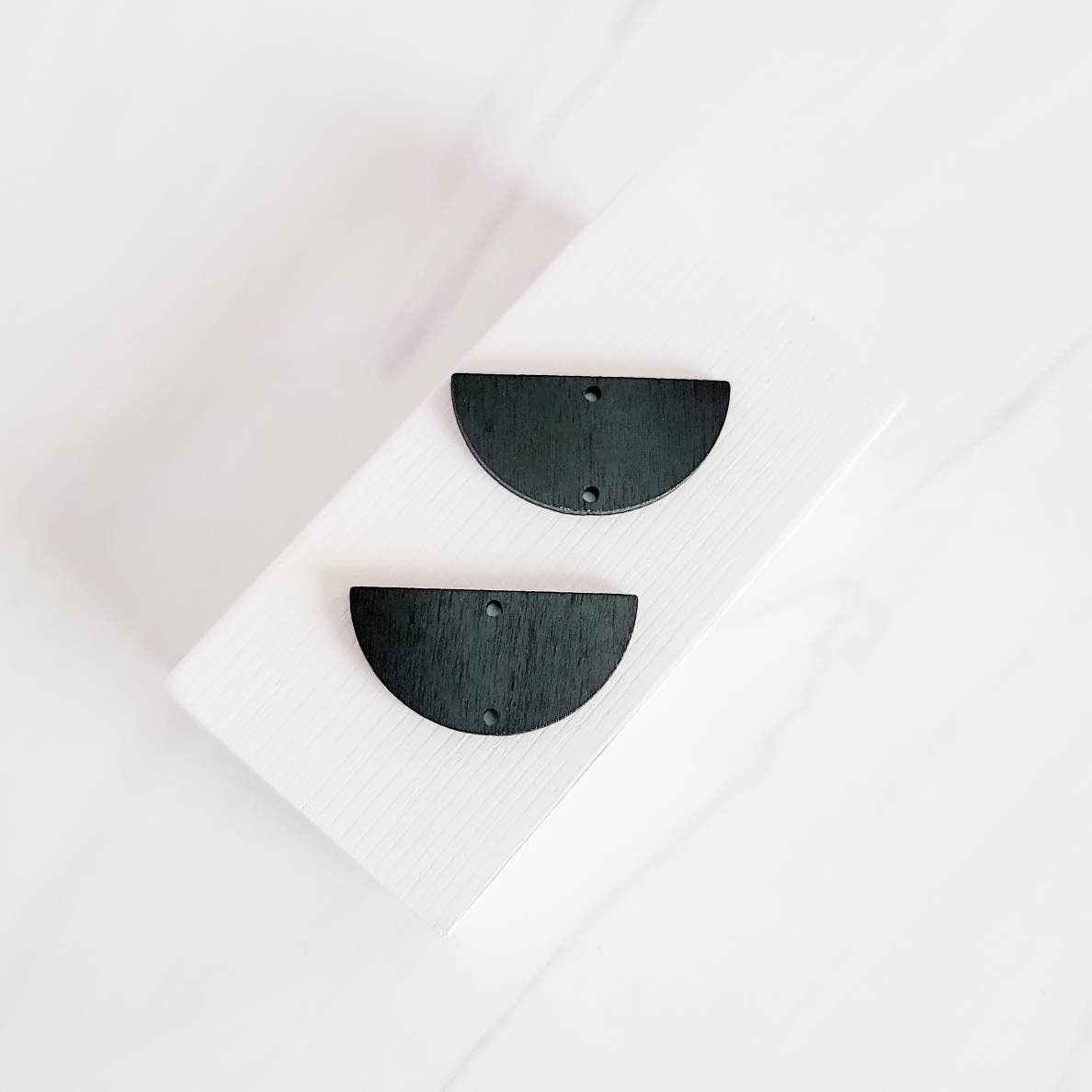 Black Wooden Semicircle Connectors, 10 Pieces, Wood 45 - 