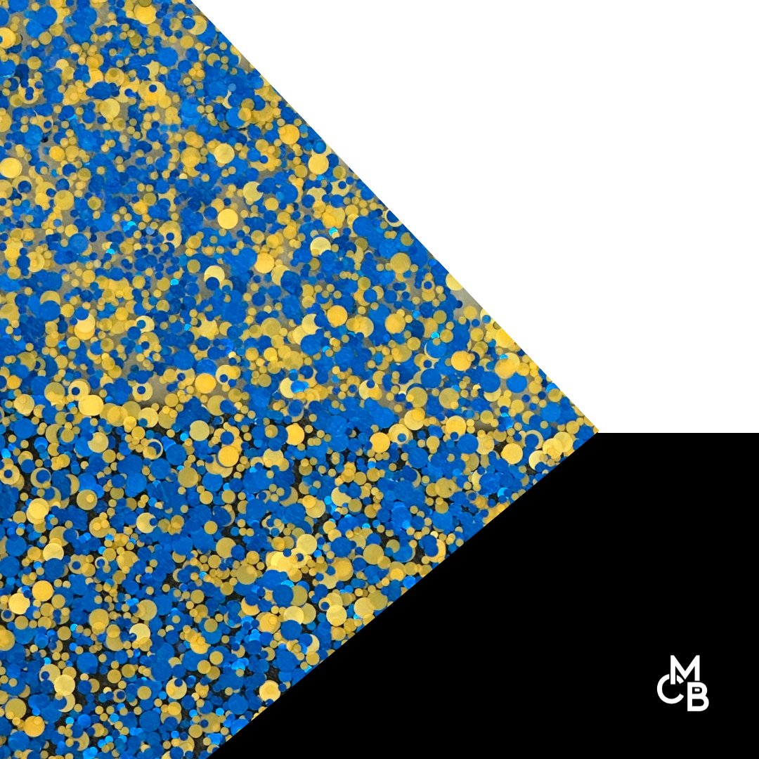 Blue & Gold Glitter Dots Cast Acrylic | Glitter Acrylic Sheet | CMB Acrylic